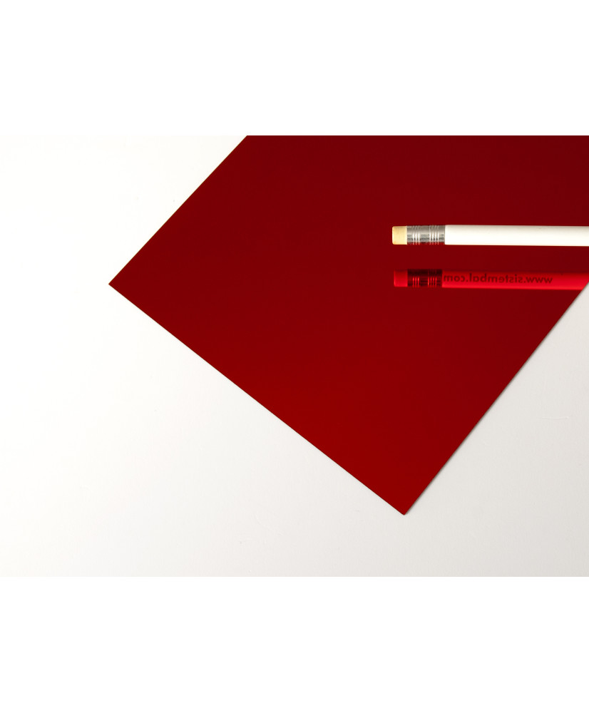 POLIESTIRENO RÍGIDO ESPEJO ROJO